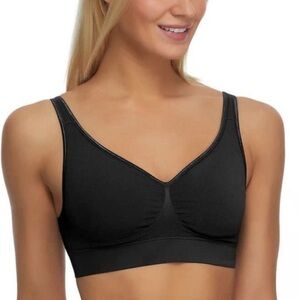 Black Bow Seamless Bra Lightly Lined Underwire free Black